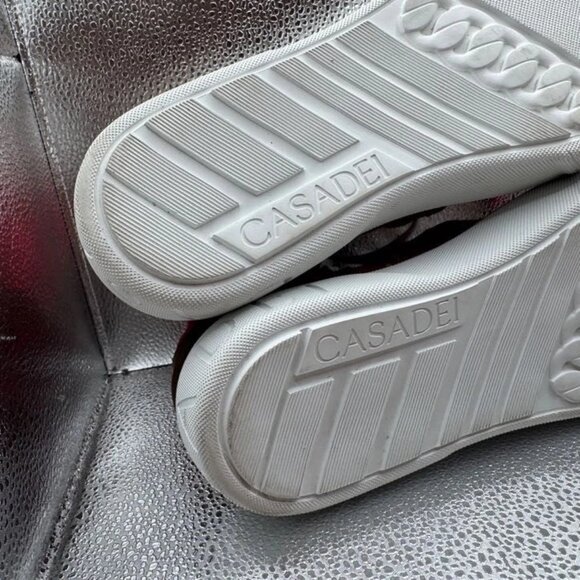 Size 41 - Casadei Womens Red High Top Suede Round Toe Designer Sneakers 054448 - Picture 9 of 9